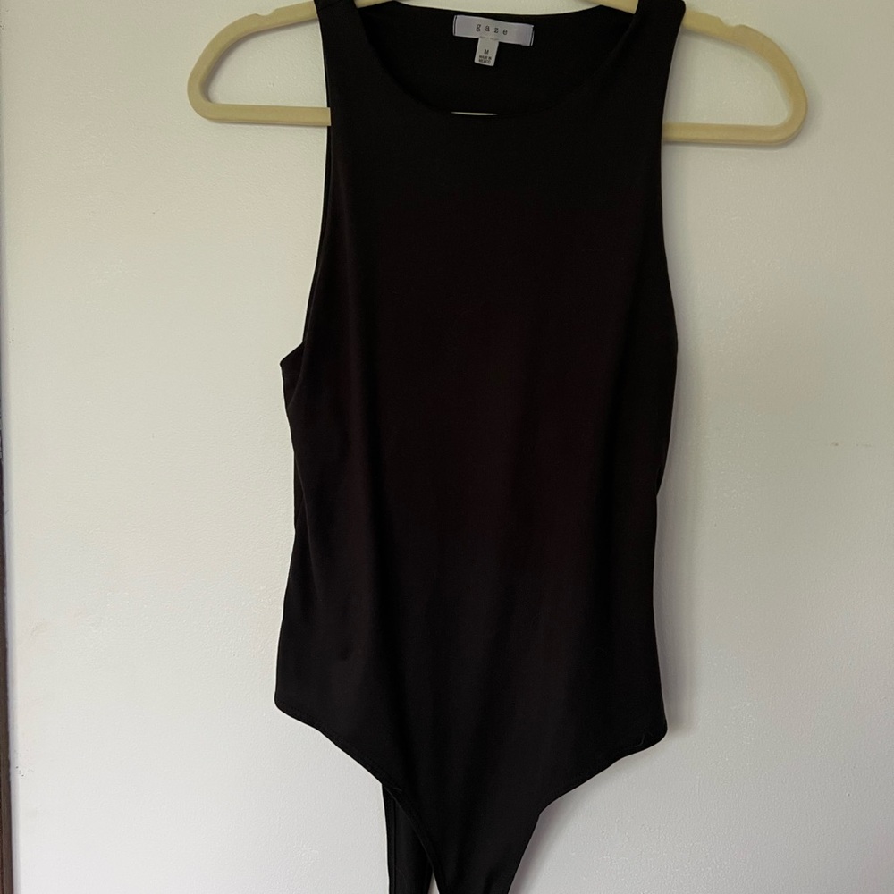 High neck black bodysuit